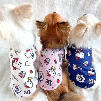 オッティ Otty HELLO KITTYコラボ・リラックスタイム 総柄ヒートワンTシャツ【小型犬 トップス Tシャツ ヒートワン コラボ】