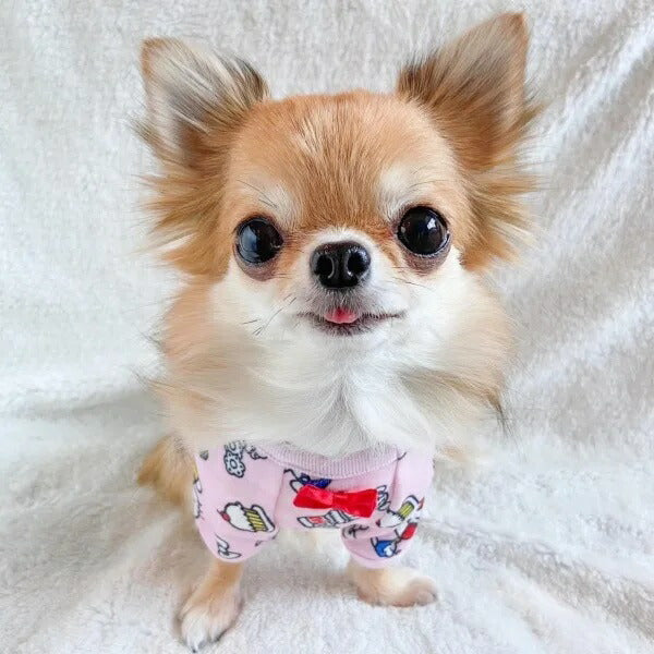 オッティ Otty HELLO KITTYコラボ・リラックスタイム 総柄ヒートワンTシャツ【小型犬 トップス Tシャツ ヒートワン コラボ】