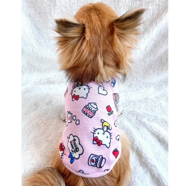 オッティ Otty HELLO KITTYコラボ・リラックスタイム 総柄ヒートワンTシャツ【小型犬 トップス Tシャツ ヒートワン コラボ】