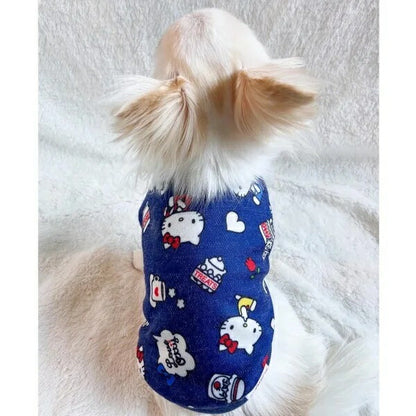 オッティ Otty HELLO KITTYコラボ・リラックスタイム 総柄ヒートワンTシャツ【小型犬 トップス Tシャツ ヒートワン コラボ】