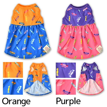 ディーズチャット D's CHAT キャンディ柄ワンピ【犬服 小型犬 ウエア ワンピース カジュアル】