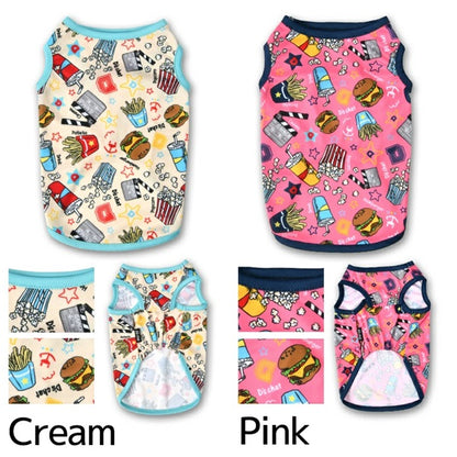 ディーズチャット D's CHAT ファストフード柄メッシュタンク【犬服 小型犬 ウエア トップス タンク カジュアル】