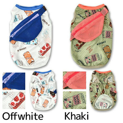 ディーズチャット D's CHAT ショルダードリンク柄タンク【犬服 小型犬 ウエア トップス タンク カジュアル】