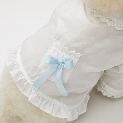 ルイスドッグ louisdog White Pearl Blouse【小型犬 犬服 トップス ブラウス シャツ セレブ】