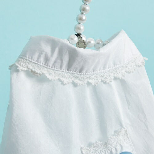 ルイスドッグ louisdog White Pearl Blouse【小型犬 犬服 トップス ブラウス シャツ セレブ】