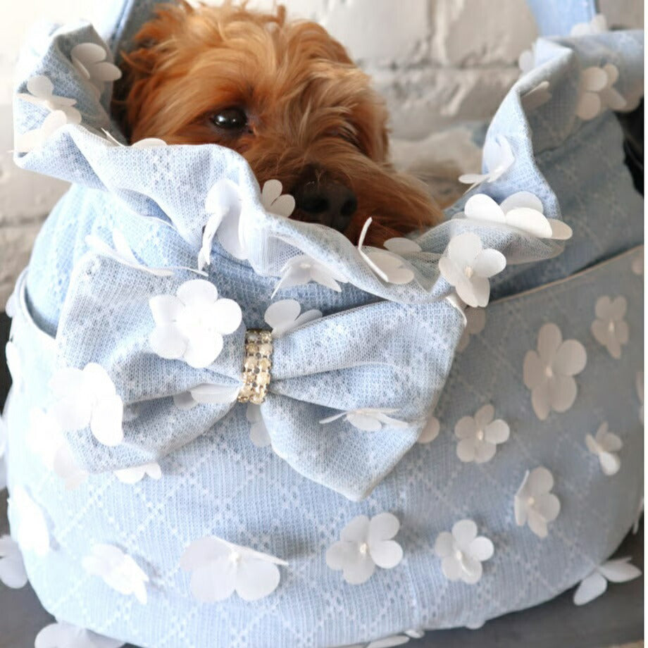 ルル・ドヌフ LouLou29 フローラルデニム スリングバッグ【小型犬 犬用 ペット スリングバッグ セレブ】