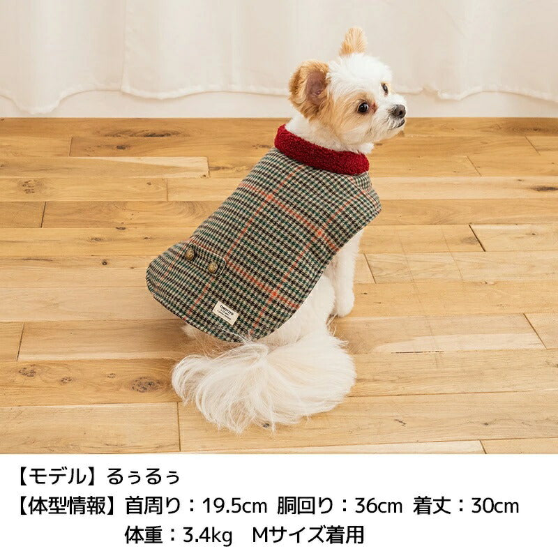 ティノティート TINOTITO グレンチェック柄マント【小型犬 犬服