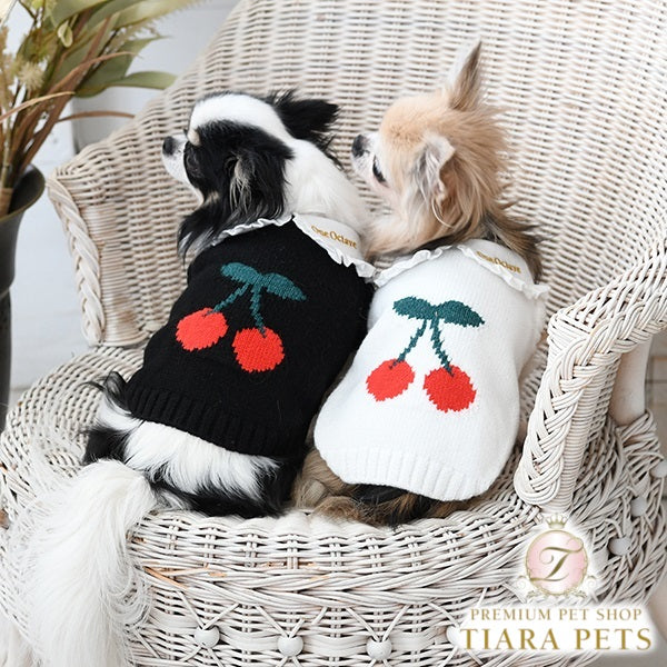 ワンオクターヴ One Octave さくらんぼニット【小型犬 犬服 ウエア トップス ニット セーター セレブ】
