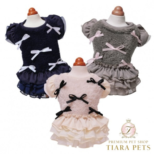 ゴッドピヴァ GODPIVA あったかテラボアRIBONワンピース【小型犬 犬服 ワンピース ドレス セレブ】