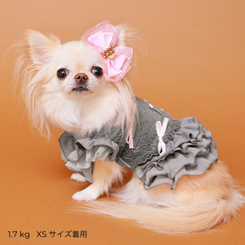 ゴッドピヴァ GODPIVA あったかテラボアRIBONワンピース【小型犬 犬服 ワンピース ドレス セレブ】
