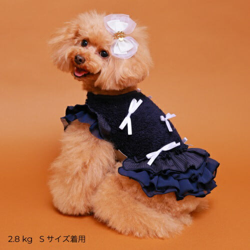 ゴッドピヴァ GODPIVA あったかテラボアRIBONワンピース【小型犬 犬服 ワンピース ドレス セレブ】