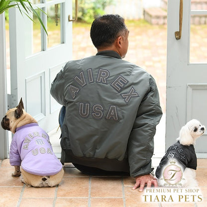 アヴィレックス AVIREX シグネチャーロゴMAｰ1【小型犬 犬服 カジュアル トップス アウター ジャケット カジュアル】