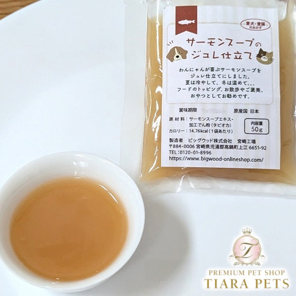 ビッグウッドBIGWOODサーモンスープのジュレ仕立て(50g)【犬ペットスープゼリー状トッピングおやつ】