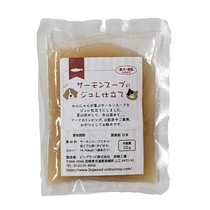 ビッグウッドBIGWOODサーモンスープのジュレ仕立て(50g)【犬ペットスープゼリー状トッピングおやつ】