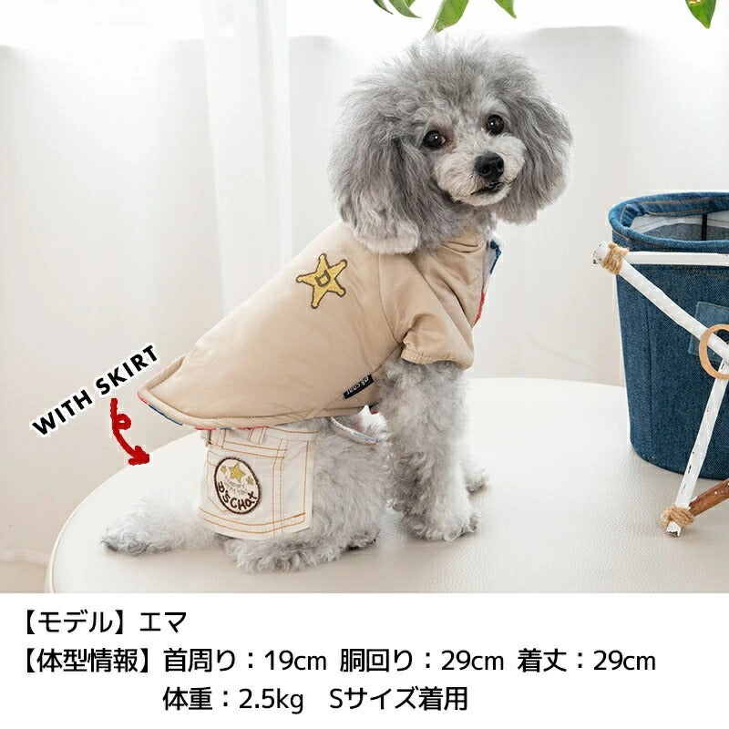 ディーズチャットD'sCHATDSワッペンアウター【犬服小型犬ドッグウェアトップスアウター】