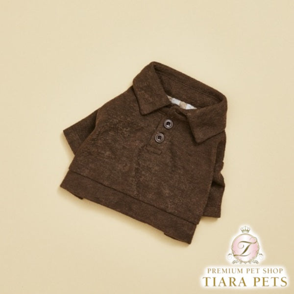 ルイスドッグlouisdogDarkChocoPiqueShirt【小型犬犬服トップスシャツセレブ】