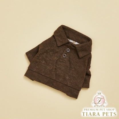 ルイスドッグlouisdogDarkChocoPiqueShirt【小型犬犬服トップスシャツセレブ】