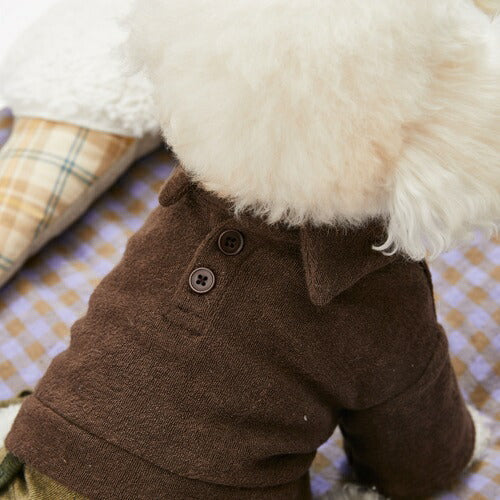 ルイスドッグlouisdogDarkChocoPiqueShirt【小型犬犬服トップスシャツセレブ】