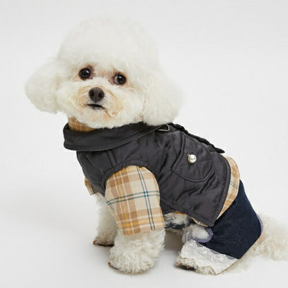 ルイスドッグlouisdogWalkingJacket/CharcoalArt【小型犬犬服アウタージャケットセレブ】