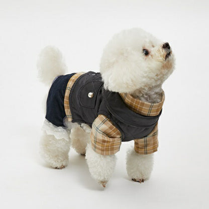 ルイスドッグlouisdogWalkingJacket/CharcoalArt【小型犬犬服アウタージャケットセレブ】