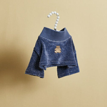 ルイスドッグ louisdog Teddy Blue Glitter Shirt【小型犬 犬服 トップス シャツ セレブ】