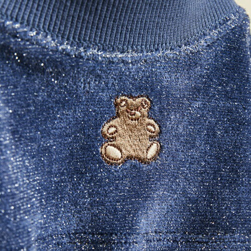 ルイスドッグ louisdog Teddy Blue Glitter Shirt【小型犬 犬服 トップス シャツ セレブ】