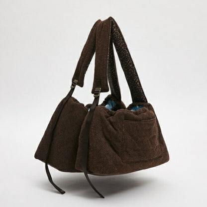 ルイスドッグ louisdog Choco Brown Wool Sling Bag【小型犬 犬用 スリング バッグ セレブ】