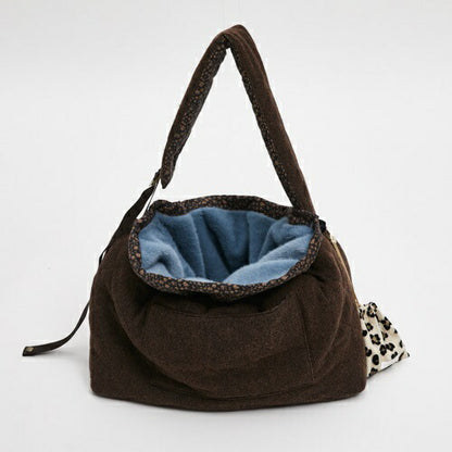 ルイスドッグ louisdog Choco Brown Wool Sling Bag【小型犬 犬用 スリング バッグ セレブ】
