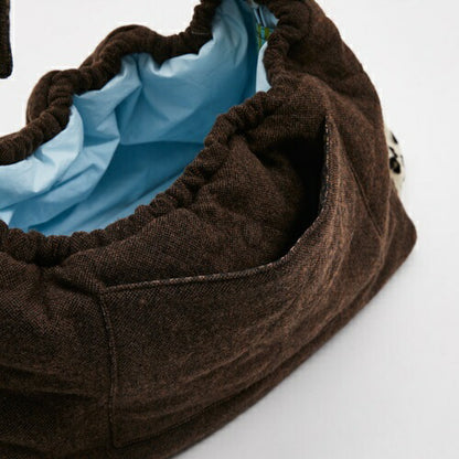 ルイスドッグ louisdog Choco Brown Wool Sling Bag【小型犬 犬用 スリング バッグ セレブ】