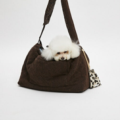 ルイスドッグ louisdog Choco Brown Wool Sling Bag【小型犬 犬用 スリング バッグ セレブ】