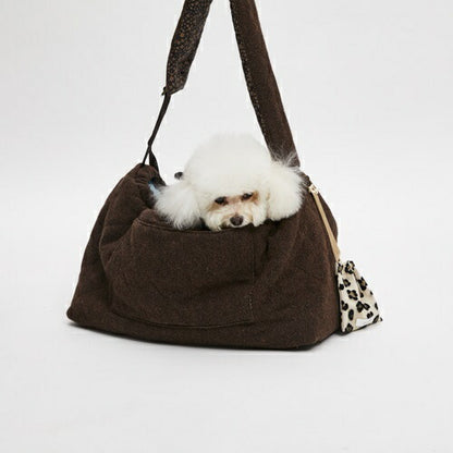 ルイスドッグ louisdog Choco Brown Wool Sling Bag【小型犬 犬用 スリング バッグ セレブ】