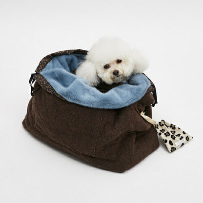 ルイスドッグ louisdog Choco Brown Wool Sling Bag【小型犬 犬用 スリング バッグ セレブ】