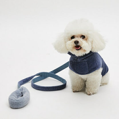 ルイスドッグ louisdog For Hand Leash/Teddy Blue & Velour【小型犬 犬用 リード お散歩 セレブ】