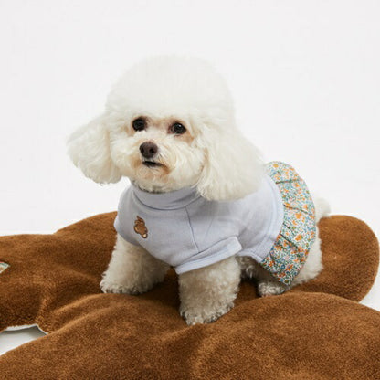 ルイスドッグ louisdog Liberty Baby Frill TEE/Sky Blue【小型犬 犬服 トップス Tシャツ セレブ】