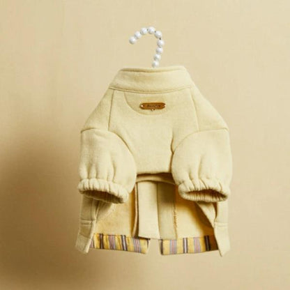 ルイスドッグ louisdog Virgin Wool Walking Coat/Butter【小型犬 犬服 アウター コート セレブ】