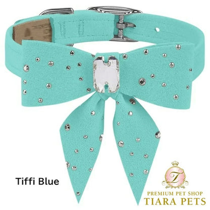 スーザンランシー Susan Lanci DESIGNS Silver Stardust Tail Bow Collar 受注生産【小型犬 犬用 ハーネス セレブ】