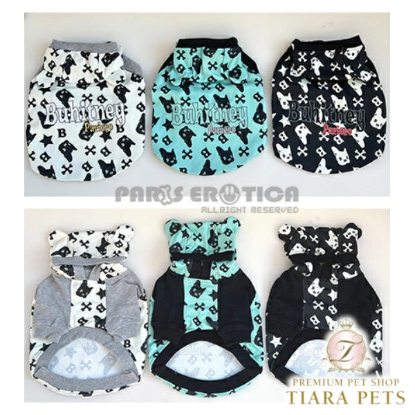 パリエロ PARIERO BUHI Monogram Hoodie for French Bulldog【小型犬 犬服 トップス フーディ パーカー セレブ】