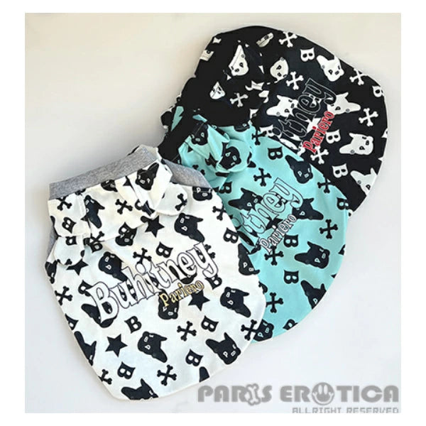 パリエロ PARIERO BUHI Monogram Hoodie for French Bulldog【小型犬 犬服 トップス フーディ パーカー セレブ】