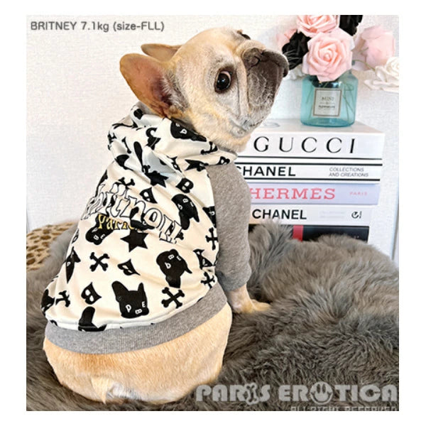 パリエロ PARIERO BUHI Monogram Hoodie for French Bulldog【小型犬 犬服 トップス フーディ パーカー セレブ】