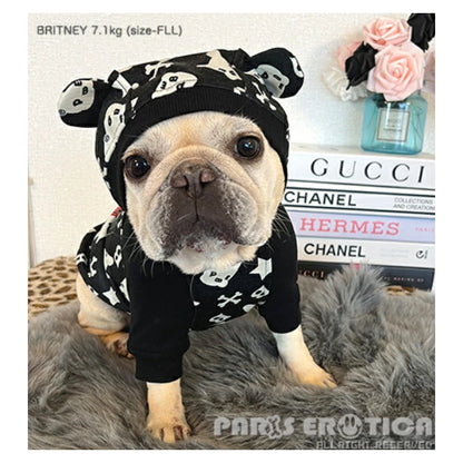 パリエロ PARIERO BUHI Monogram Hoodie for French Bulldog【小型犬 犬服 トップス フーディ パーカー セレブ】