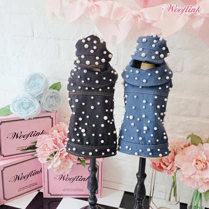 ウーフリンク WOOFLINK MY PEARL DENIM CAP【小型犬 犬服 ウエア 帽子 キャップ セレブ】