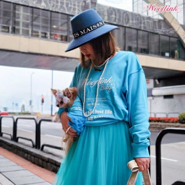 ウーフリンク WOOFLINK LIVING THE BEST LIFE WITH MY BABIES【小型犬 犬服 ウエア トップス スウェット パーカ セレブ】