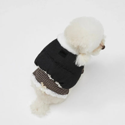 ルイスドッグ louisdog Black Beauty Linen Padded Jacket【小型犬 犬服 アウター ジャケット セレブ 】