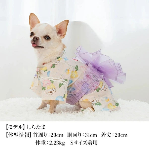 クレイジーブー CRAZYBOO アサガオ柄甚平【犬服 小型犬 ウエア 甚平 セレブ】