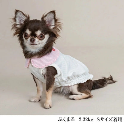 クレイジーブー CRAZYBOO 丸襟シャーリングタンク【犬服 小型犬 ウエア トップス タンクトップ セレブ】