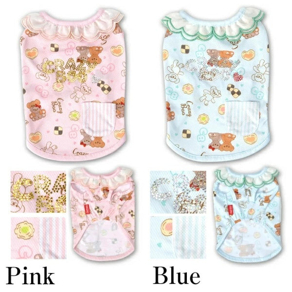 クレイジーブー CRAZYBOO スイーツ柄スカラップタンク【犬服 小型犬 ウエア トップス タンクトップ セレブ】