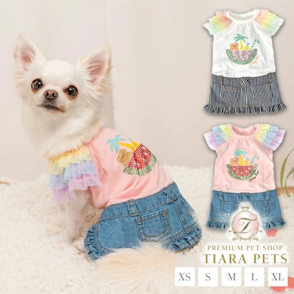 クレイジーブー CRAZYBOO キラキラトロピカルワンピ【犬服 小型犬 ウエア ワンピース セレブ】