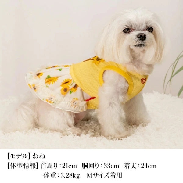 クレイジーブー CRAZYBOO ひまわりシフォンワンピ【犬服 小型犬 ウエア ワンピース セレブ】