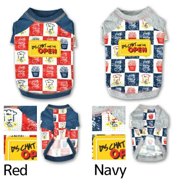 ディーズチャット D's CHAT ラバーワッペンTシャツ【犬服 小型犬 ドッグウェア トップス Tシャツ】