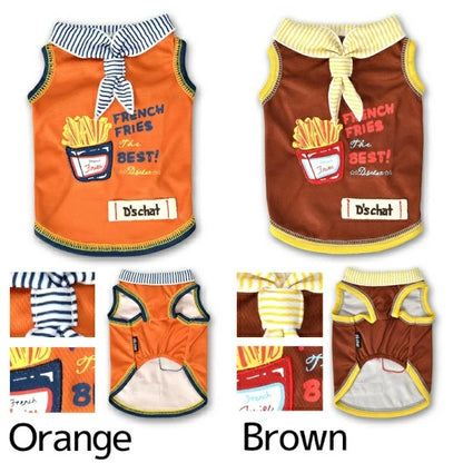 ディーズチャット D's CHAT ポテト柄セーラータンク【犬服 小型犬 ドッグウェア トップス タンクトップ】